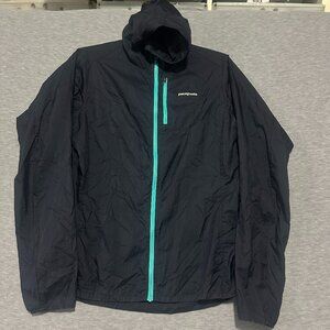 Patagonia Women’s Medium Hooded Nylon Jacket Black Teal STY24146 Worn Wear